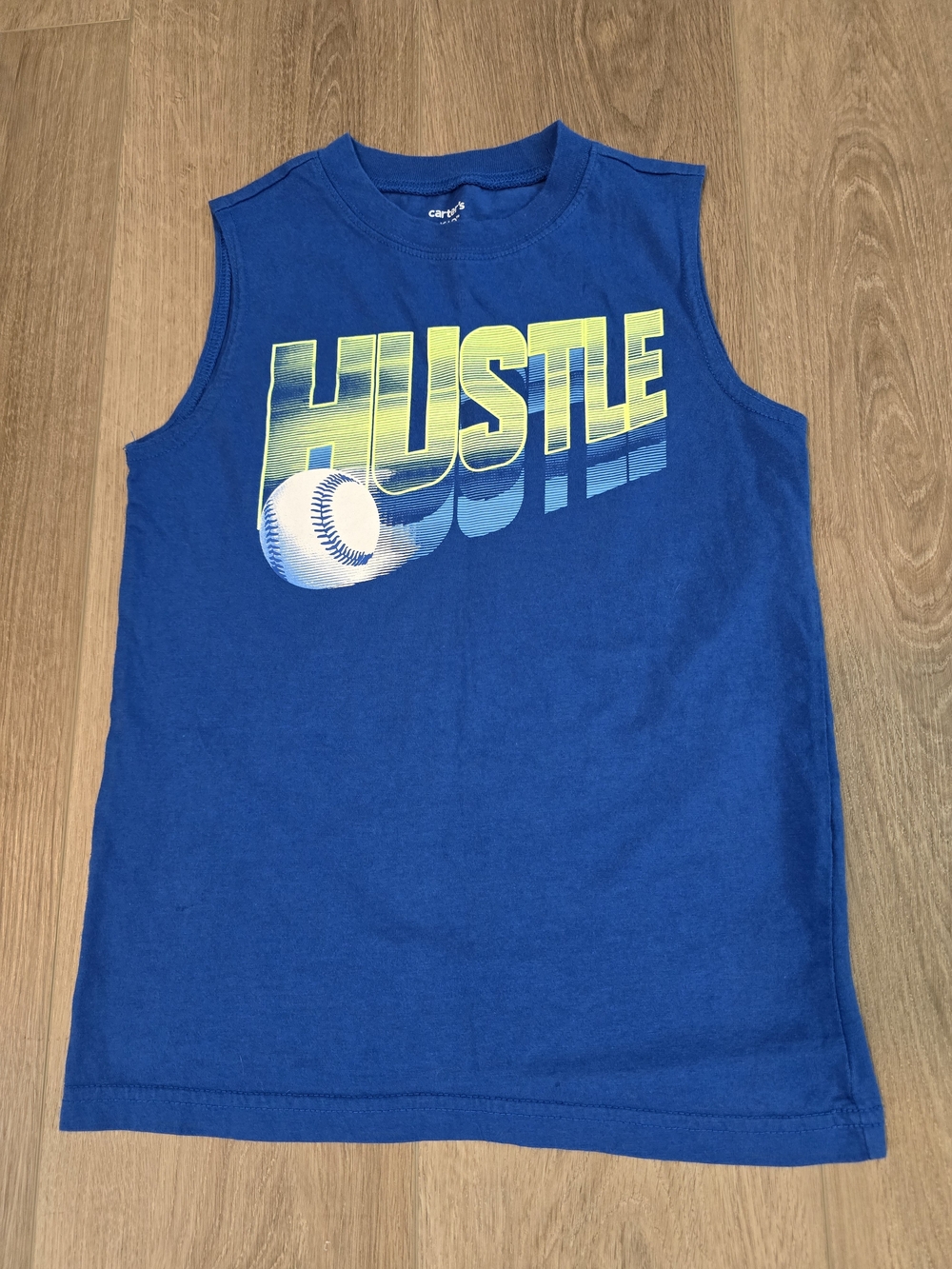 Carter’s Boys Hustle Baseball Tank Top Blue Sleeveless Tee Size 7 Small